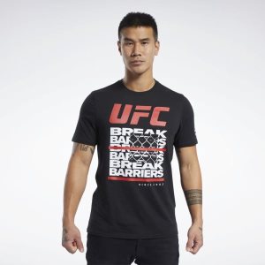 Koszulki Męskie Reebok UFC FG Capsule Czarne PL 26JMXBL